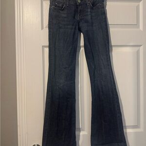 7 For All Mankind Dark Blue Wide Leg Jeans
